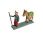 Preview: Grulicher Krippenfigur "Pferd mit Reiter" (5 cm)