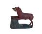 Preview: Antike Grulicher Krippenfigur / Hund mit Vogel um 1900