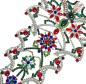 Preview: Bunter glitzernder Christbaum aus Strass Steinen - Gablonz, 31 cm