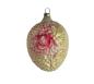 Preview: Antike Lauscha Kugel mit Blume und Schmetterling, ~ 1910