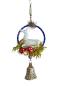 Preview: Alter Christbaumschmuck, Hirsch aus Milchglas im Glasring, ~ 1930