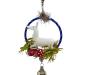 Preview: Alter Christbaumschmuck, Hirsch aus Milchglas im Glasring, ~ 1930