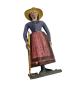 Preview: Antike Grulicher Krippenfigur / Frau mit Rechen, um 1880/1900
