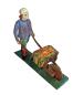 Preview: Antike Grulicher Krippenfigur / Gabenbringer mit Schubkarre um 1900  (10 cm)