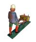 Preview: Antike Grulicher Krippenfigur / Gabenbringer mit Schubkarre um 1900  (10 cm)