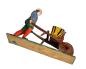 Preview: Antike Grulicher Krippenfigur / Gabenbringer mit Schubkarre um 1900  (10 cm)