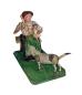 Preview: Antike Grulicher Krippenfigur / Mutter mit Kind und Hund, um 1900 (10 cm)