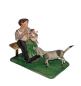 Preview: Antike Grulicher Krippenfigur / Mutter mit Kind und Hund, um 1900 (10 cm)