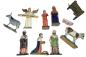 Preview: Antike Grulicher Krippe mit 9 Figuren um 1900  (10 cm)