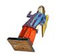 Preview: Antike Grulicher Krippenfigur / Engel um 1900  (10 cm)