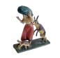 Preview: Antike Krippenfigur / Bäuerin mit Ziege und Hund um 1900