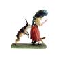 Preview: Antike Krippenfigur / Bäuerin mit Ziege und Hund um 1900
