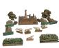 Preview: Antike Grulicher Krippendekoration, Ruine, 5 Schafe, Holz um 1900