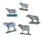 Preview: 5 antique Grulich Sheep, around 1900