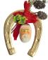 Preview: Alte Deko für den Christbaum, Hufeisen mit Nikolaus