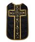 Preview: Antike schwarze Kasel, Ornat, Messgewand um 1900