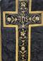 Preview: Antike schwarze Kasel, Ornat, Messgewand um 1900