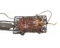 Preview: Antiker Sebnitzer Christbaumschmuck, Schlitten mit Baby, Dresdner Pappe um 1890/1900