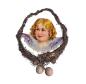 Preview: Antiker Christbaumschmuck, Tinselornament mit Engel Oblate um 1920