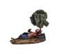 Preview: Antike Grulicher Krippenfigur / Schlafender Hirte unter Baum, um 1900 (10 cm)