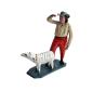 Preview: Antike Grulicher Krippenfigur Hirte mit Schaf um 1900 (10 cm)
