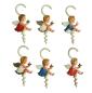 Preview: Antiker Christbaumschmuck, 6 Apfelhalter, Engel aus Celluloid um 1950