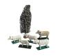 Preview: Antique grulich crib figurines, 5 sheep and luffa tree, around 1900