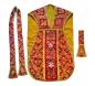 Preview: Weinrote Kasel, Ornat, Messgewand, Vestment, Pluviale um 1900