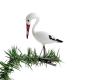 Preview: Lauscha stork on clip, around 1910