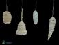 Preview: 4 Spun cotton Ornaments, ca. 1900