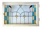 Preview: Antikes Holzfenster Original mit Buntglas/Bleiglas um 1900