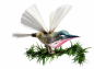 Preview: Lauscha song bird on clip with spun glass wings and tail