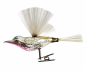 Preview: Lauscha song bird on clip with spun glass wings and tail