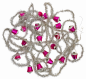 Preview: Siver colored tinsel garlands with glass bells,  ca. 520 cm