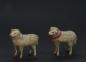Preview: 2 tiny German sheep, putz wooly, wood legs, compo body ~ 1920