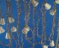 Preview: Gold colored tinsel garlands with spun cotton bells,  ca. 560 cm