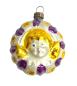 Preview: Glasornament abgeflachte Kugel mit Engel um 1930