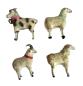 Preview: 4 German putz wooly sheep, ~ 1930