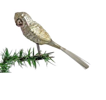 Antique Owl on clip, lauscha around 1910