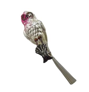 Antique Owl on clip, lauscha around 1910