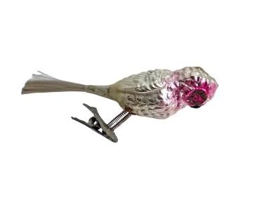 Antique Owl on clip, lauscha around 1910