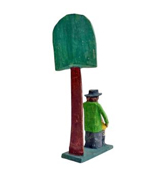 Preview: Grulicher Krippenfigur "Hirte unter Palme" (7 cm)