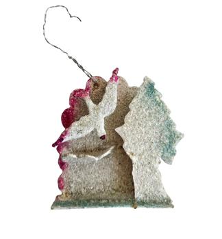 Cardboard ornament with a bird around 1930