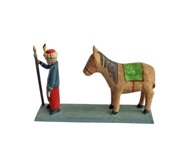 Preview: Grulich nativity figure "Horse & Horseman" (5 cm)