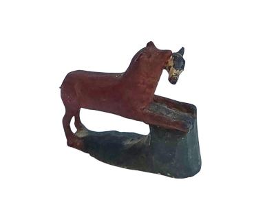 Antique grulich crib figurine, dog with bird, around 1900
