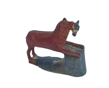 Antique grulich crib figurine, dog with bird, around 1900