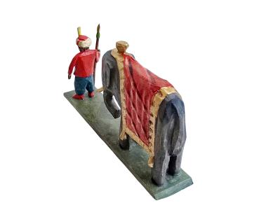 Preview: Grulicher Krippenfigur "Elefant mit Treiber" (5 cm)