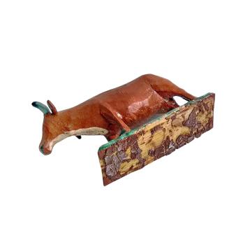 Antike Grulicher Krippenfigur / Ochs um 1900
