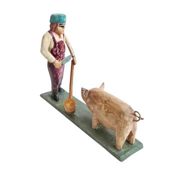 Preview: Metzger mit Schwein (7 cm)