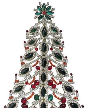 Preview: Bunter glitzernder Christbaum aus Strass Steinen - Gablonz, 30 cm